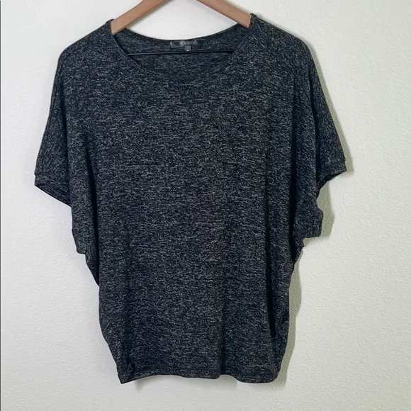 Quince Brushed Short Sleeve Lounge Tee – Charcoal, Size Medium Ultra Soft & Boxy - Picture 2 of 6
